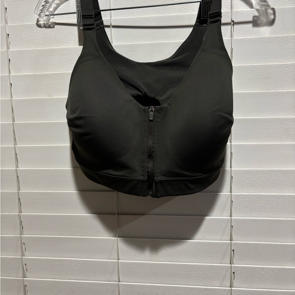 Old Navy Charcoal Zipper Front Sports Bra
